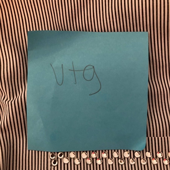 Mili Designs Shirt Womens M Black White Striped Cotton Kitty Cat‎ Vintage Button - Picture 8 of 15